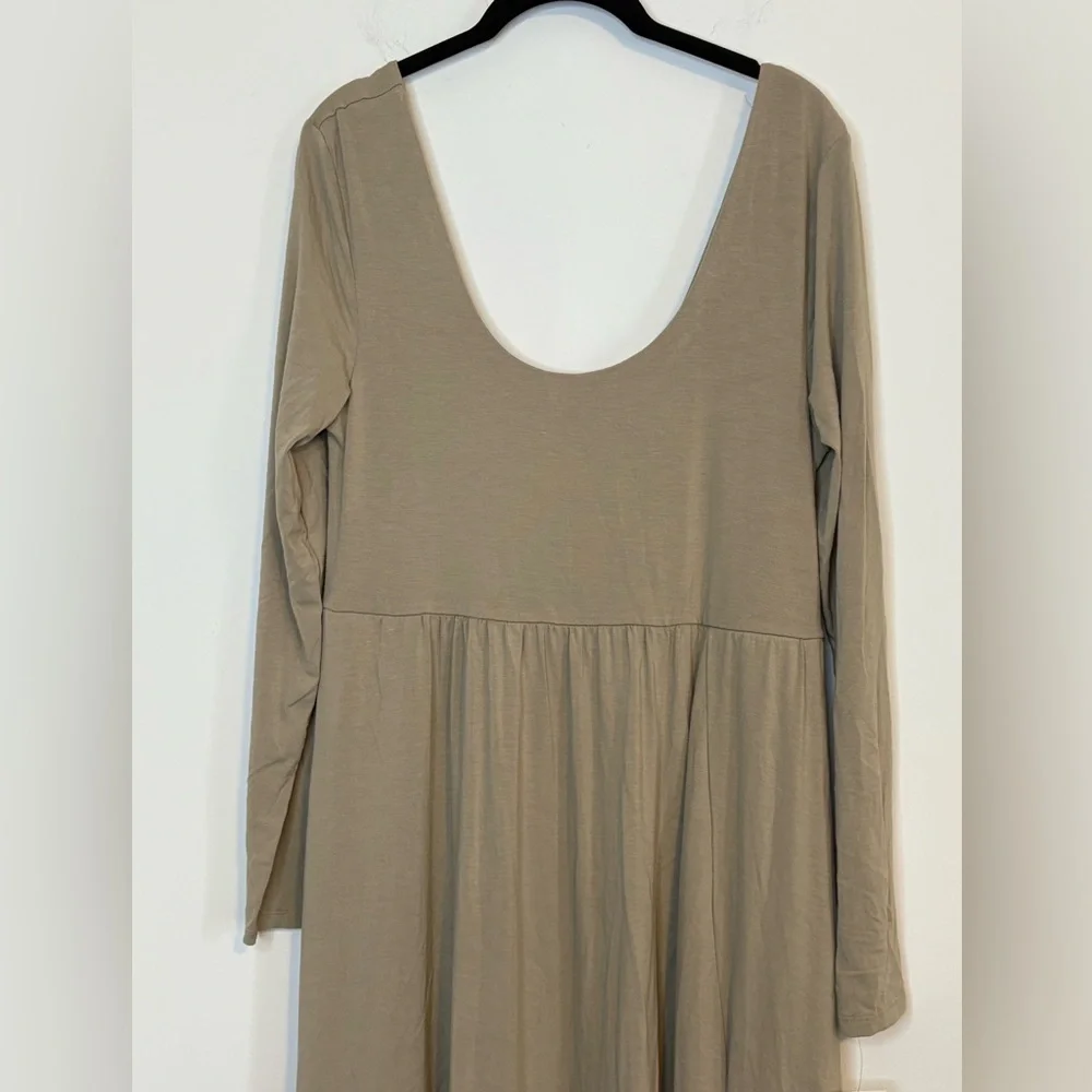 A New Day Cream Long Sleeve Maxi Dress With Pockets Size Large Modest NWT - Picture 2 of 5